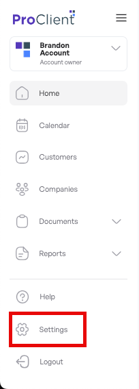 Proclient Settings - Users