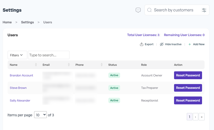 Proclient Settings - Users