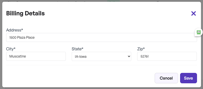 Settings - Billing