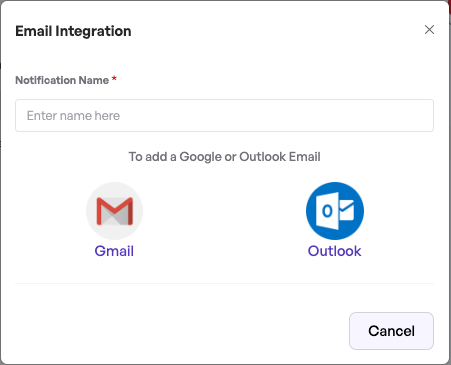 Settings - Email setup