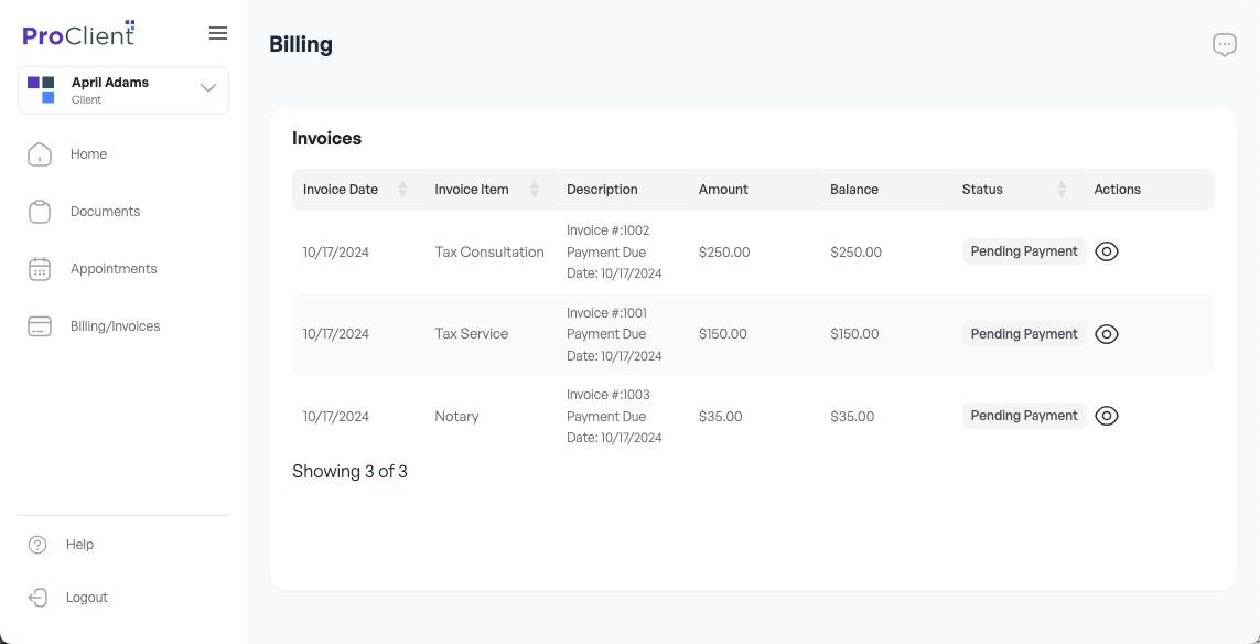 How clients can use ProClient Portal